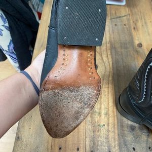 Black leather cowboy boots